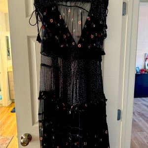 Free People Gorgeous, floral, and ruffle cover-up. Full length.
